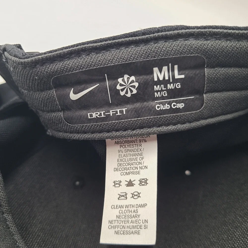 Nike Hat Adjustable Black White Transamerica Swoosh Logo Dri-Fit Club Cap Men